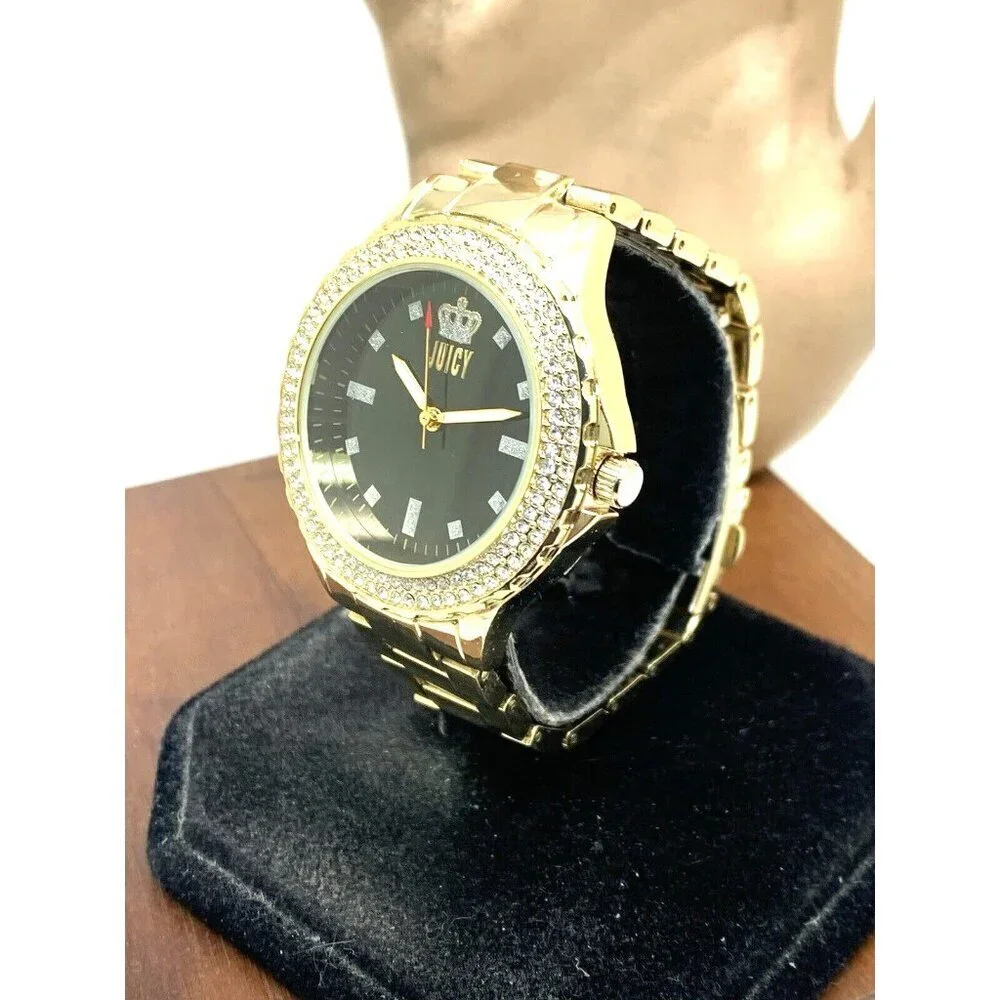 Juicy By Juicy Couture Women's Watch JC/5000 Quartz Black Gold Tone Steel 38mm
